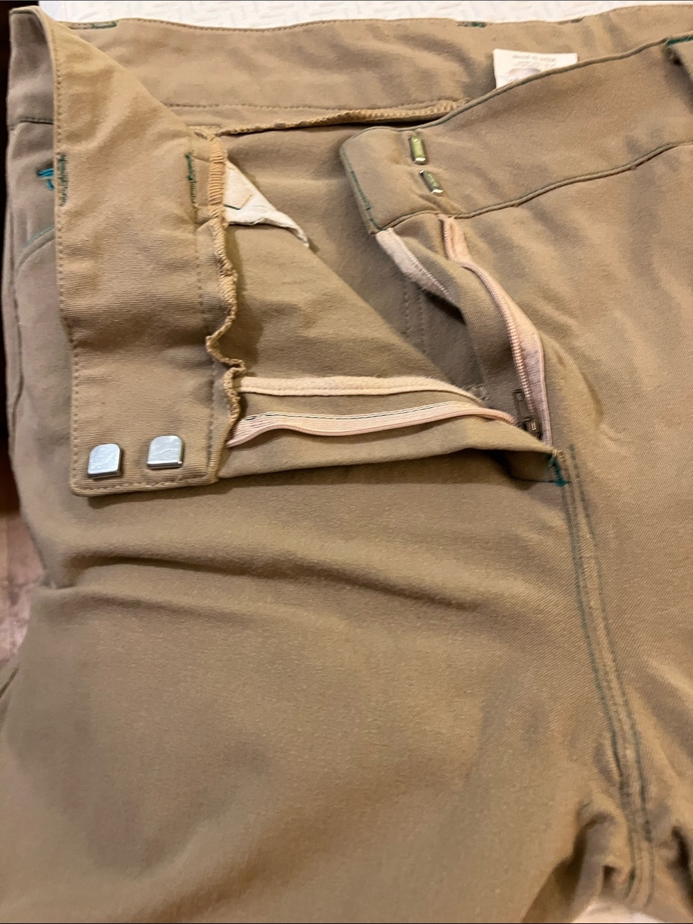 Piper Women's Khaki Riding Chinos with Contrast Trim - Picture 5 of 7